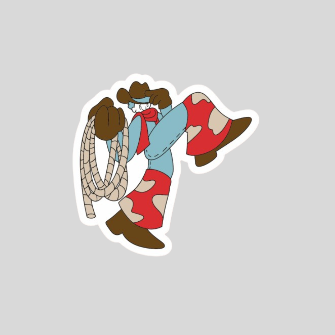 COWBOY LASSO STICKER