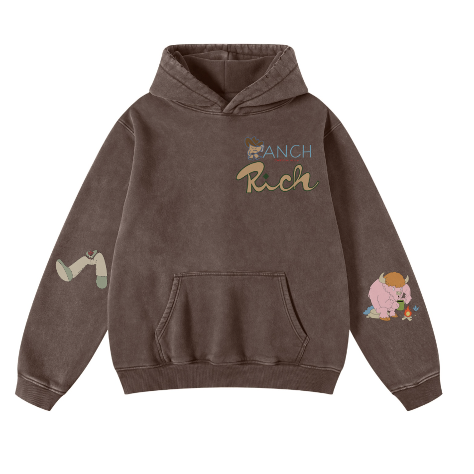 8 SECONDS HOODIE VINTAGE WASHED